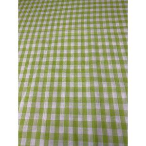 Green White Gingham Cotton Fabric 18" x 34" Sewing Crafts & Quilting